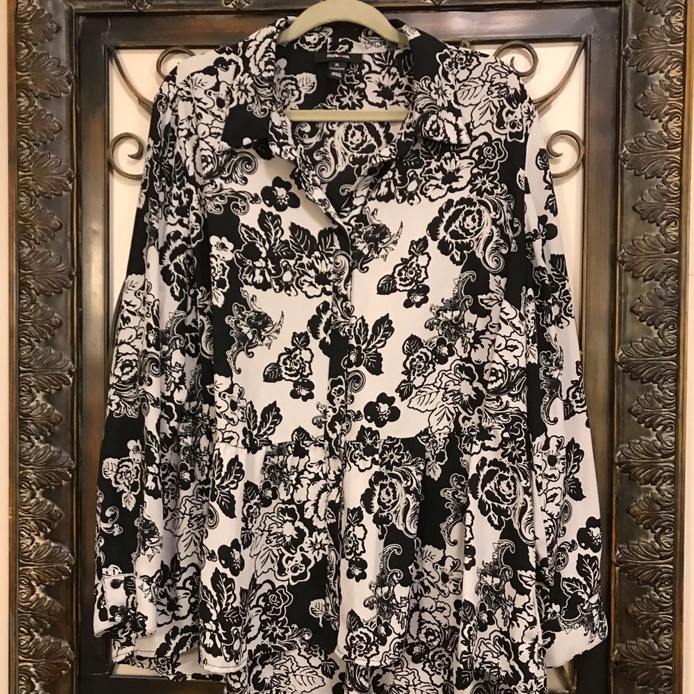 Style & Co peplum floral blouse